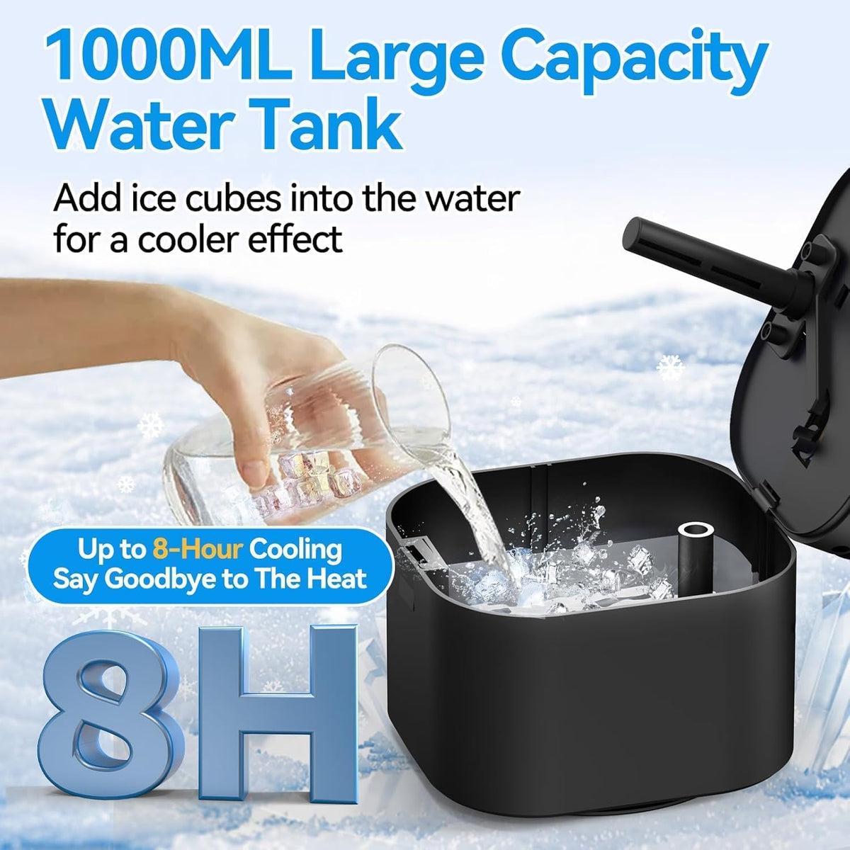 Portable Air Cooler - Mini Air Conditioner with Handle,Upgraded Portable Small Air Conditioner Mini Evaporative Cooler Small AC with 3 Wind Speed & 7 Night Light for Room Home Bedroom